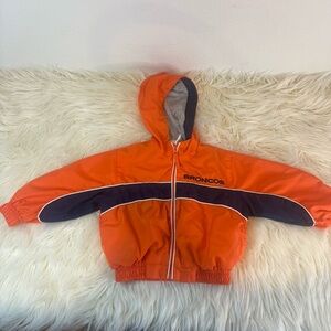 NFL bronco toddler Orange and Blue Kids  windbreaker Hoodie 2T